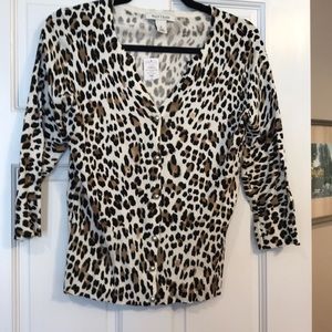 White House Black Market Sweaters - White House Black Market Leopard Cardigan S White House Black Market Sweaters - White House Black Market Leopard Cardigan S